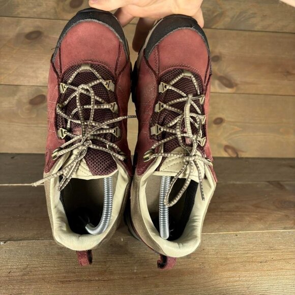oboz sapphire low womens size 10 shoes red leather waterproof hiking sneakers - Picture 6 of 8